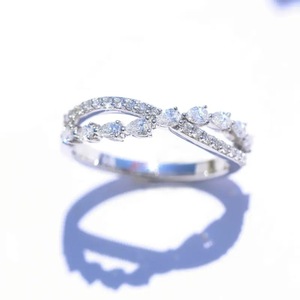 Anello con Zircone a Goccia Incrociato per Donne, Elegante e Raffinato Gioiello da Dito alla Moda - Product Image 2