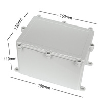188*130*110mm extérieur PC/ABS boîtier de jonction en plastique flamme Eetardant alimentation IP68 Silicone scellé étanche boîte de connexion