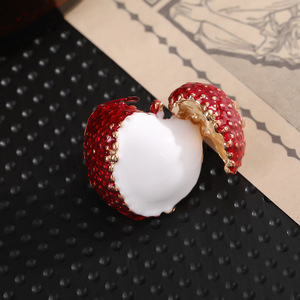 Lychee Fruit Brooch Red Zinc Alloy Women's Fashion <b>Accessory</b> - Product Image 2