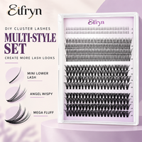 Kit de cils en grappe Eifryn en gros, extensions de cils segmentées, emballage personnalisé, kit de cils en grappe légers, fournisseur DIY