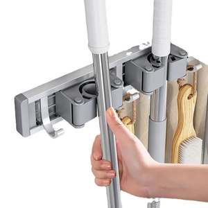 Crochet <span class=keywords><strong>mural</strong></span> en aluminium de luxe <span class=keywords><strong>pour</strong></span> <span class=keywords><strong>balai</strong></span> et vadrouille <span class=keywords><strong>pour</strong></span> salle de bain cuisine jardin - Product Image 2