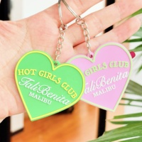 Promotionnel personnalisé PVC souple Logo 2D Caoutchouc Cadeau Porte-clés Logo personnalisé Lettre Porte-clés