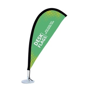 Wholesale Factory Direct Sale Custom Logo <b>Desk</b> Flag Advertising Mini Teardrop <b>Desk</b> Stand Table Flag - Product Image 1