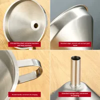 Entonnoir de cuisine en acier inoxydable 304 avec passoire et poignée pour huile de cuisson, liquides, poudres, remplissage de flacons à liqueur et bouteilles à épices