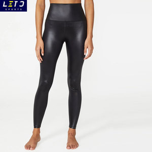 Shiny Active Wear <strong>Wet</strong> <strong>Look</strong> Fabric Liquid High Waist Yoga Pants Butt Lift <strong>Leggings</strong> - Product Image 3