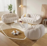 Ensemble de canapé Chesterfield de luxe nordique tissu de citrouille légère pour Villa magasin de vêtements pour femmes réception Salon de beauté boutique de mariage