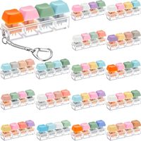 Porte-clés clavier anti-stress 4-en-1 avec clicker, en plastique, pour sac à clés, jouet anti-stress, touches de clavier personnalisées