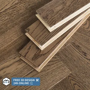 Prezzo economico finitura UV pavimentazione 15mm di spessore pavimenti in legno protezione temporanea per impieghi gravosi pavimento ingegnerizzato in legno di quercia