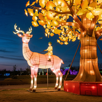 Lanternes chinoises en soie, lanternes d'arbre, lanternes d'extérieur artisanales, décoratives pour l'automne, Noël, décoration de parc, vente chaude