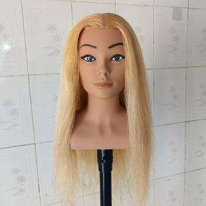 Nouvelle arrivée : <span class=keywords><strong>tête</strong></span> de mannequin d'entraînement pour coiffure avec 100 cheveux humains réels, pour la coiffure, le maquillage <span class=keywords><strong>et</strong></span> le style de cheveux - Product Image 3