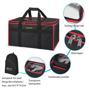 Sac isotherme en nylon imperméable, grande capacité, sac à bandoulière isotherme pour la plage, livraison de pizzas, sacs à déjeuner thermiques pour aliments - Product Image 3