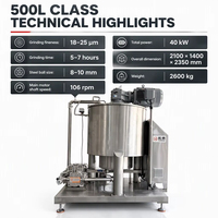 TUORONG 50L/100L/500kg Machine entièrement automatique de conchage/raffinage/broyage de chocolat, petite machine de fabrication de chocolat