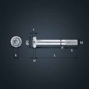 Tornillos de máquina con cabeza hexagonal M3 (SHCS) de rosca parcial, rosca métrica gruesa, 23 mm de longitud, punta de destornillador H2, acero al carbono, plateado - Product Image 3