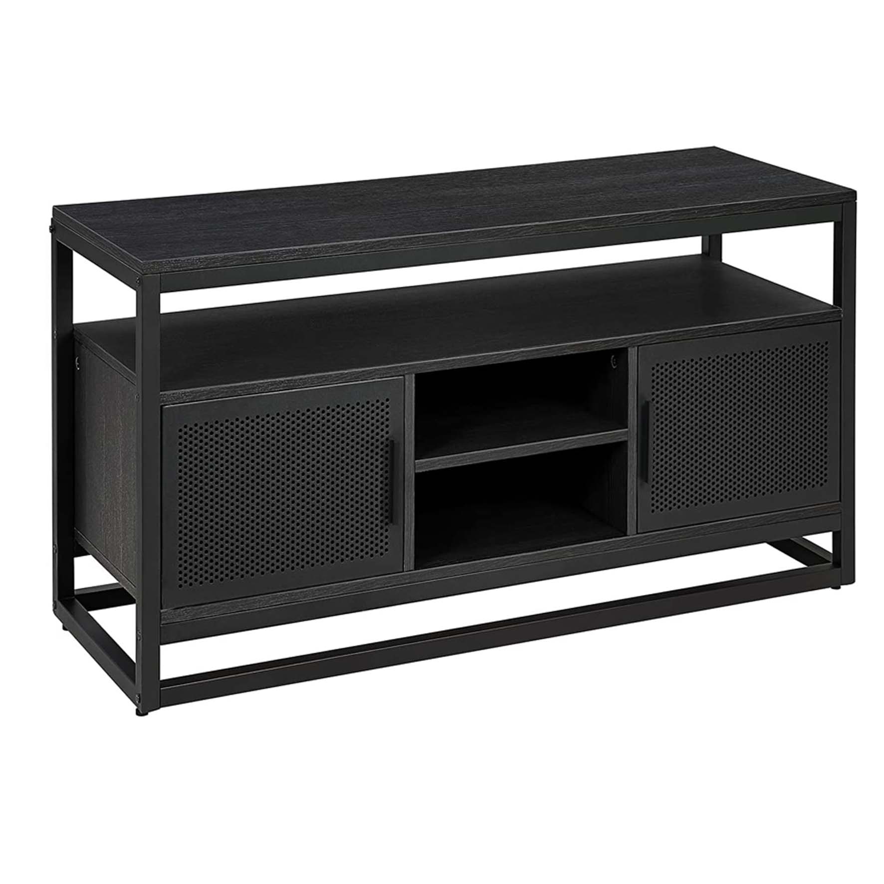 Black Modern Bedroom TV Cabinet OEM Approved Solid Pine Wood