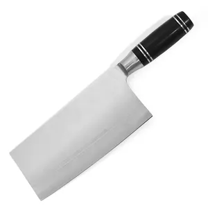 8'' 5Cr15 430 stainless steel Laser pattern vegetables cutting knifes chopping knife with black ABS handle