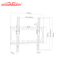 Soporte de Pared Inclinable de Acero para TV LED LCD Pequeña y Móvil, para Televisores de 55 Pulgadas con VESA Máximo de 400x400