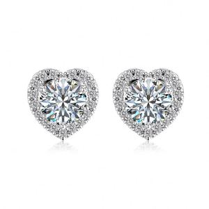 Dylam High Top Jewelry Classic Design Infinity Love Eternity S925 <b>Silver</b> D Color VVS1 Moissanite Heart Shape <b>Stud</b> Earrings - Product Image 1