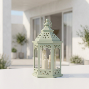 Lanterne à bougie marocaine en métal de couleur terre cuite, dernière création des fabricants, pour la décoration de la maison et des événements - Product Image 4