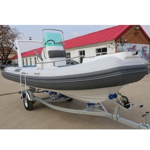 Certifié CE 17ft 5.2m Sport RIB Boat Hypalon Aviron <span class=keywords><strong>gonflable</strong></span> avec moteur hors-bord 85hp Fibre de verre PVC Combo Set pour la pêche - Product Image 3