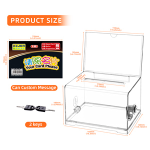 मतदान के लिए सुझाव बॉक्स भंडारण कंटेनर के लिए स्लॉट दान बॉक्स के साथ स्पष्ट मतपत्र बॉक्स - Product Image 2