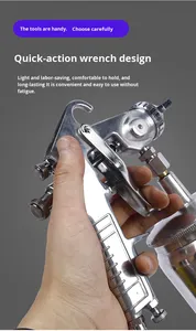 Pistola de Pulverización Neumática Manual de Aleación de Aluminio para Pintura Automotriz, Alta Atomización y Alta Presión, Recipiente Superior e Inferior - Product Image 3