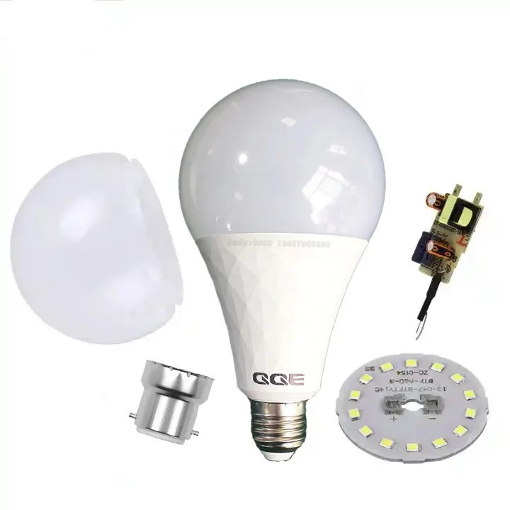 Trung Quốc Nhà máy sản xuất 5W 7W 9W 15W 18W 24W E27 B22 85-265V hơn 100lm/W 12 Watt LED thành phần bóng đèn