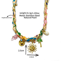 Collier en acier inoxydable plaqué or, résistant à l'eau, avec perles d'eau douce naturelles, best-seller de Muses Jewels, idéal pour un cadeau, Colar De Perola