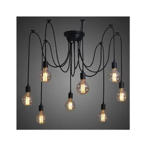 Luminária suspensa tipo loft aranha, luzes pendentes, decoração da casa, luminárias vintage