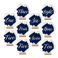 Ychon acrylique Table signe support cadre support acrylique numéro 1 à 30 avec support en bois décorations de pièce maîtresse pour réception de mariage