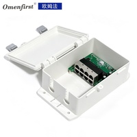 Switch PoE Outdoor 8 Port 10/100Mbps Tahan Air IP53 dengan Input DC 12V 24V, Booster PoE Switch untuk Sistem Tenaga Surya Grosir