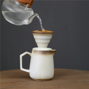 Hot Selling Coarse Pottery Handmade <b>Coffee</b> Pot Set Ceramic <b>Filter</b> Cup Brewed Drip Utensils - Product Image 1