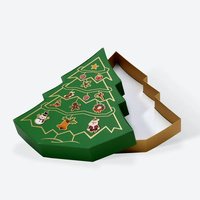 Emballage de chocolat d'arbre de Noël de luxe Boîte en carton Feuille d'or Logo en relief Abonnement Utilisation de cadeau au détail