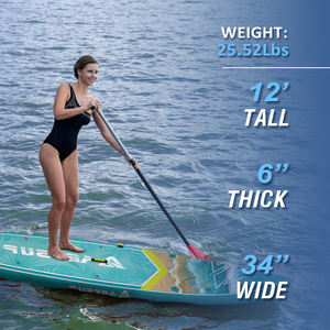 Tabla de Paddle Surf Inflable OEM de 12'x34"x6" (380L, 180kg), con Tecnología Drop Stitch DWF, Pala de Fibra de Carbono, Certificación CE EN ISO, Personalizable para Turismo - Product Image 3