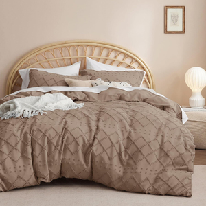 ชุดปลอกผ้านวมไมโครไฟเบอร์ผ้าฝ้าย100% สไตล์คลาสสิกแบบอเมริกันชุดปลอกผ้านวม3ชิ้นเนื้อแข็งออกแบบได้เองกันการถักแบบไม่เป็นขน - Product Image 6