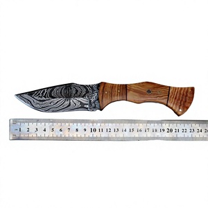 Cuchillo de caza de acero damasco de hoja fija para exteriores para minoristas - Product Image 1