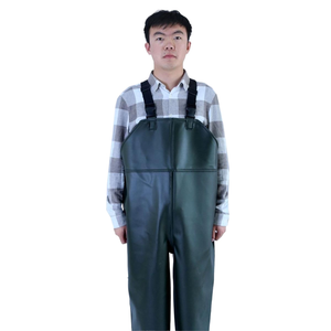 Traje de pesca impermeable de PVC engrosado, pantalones verdes con correas, material ecológico resistente a químicos - Product Image 1