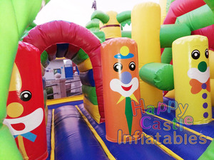 Château gonflable commercial personnalisé sur <span class=keywords><strong>le</strong></span> thème de la jungle avec éléphant, en PVC, avec toboggan, jeux d'extérieur à vendre - Product Image 5