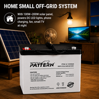 Batterie au plomb scellée AGM à décharge profonde PATTERN 12V 50Ah, puissance de base fiable pour pompe à eau solaire et irrigation