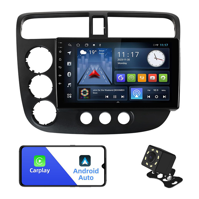 Car Speakers Audio System Sound Stereo Subwoofer Android Auto Carplay Car Radio With Backup Camera