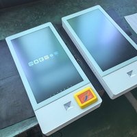 Borne de libre-service 27 pouces avec lecteur de carte Octopus et scanner de code QR, porte d'accès pour la maintenance, utilisation aéroport et gare