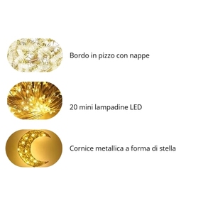 Lampada da Tavolo LED a Forma di Mezzaluna Dorata 38cm Luce Calda 20 LED Senza Fili a Batteria Decorativa per Camera da Letto - Product Image 5