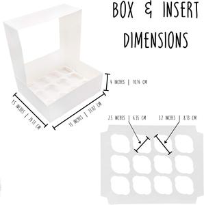 Cajas Blancas para 12 Cupcakes, Contenedores para Cupcakes para Año Nuevo, San Valentín, Pascua, Día de la Madre, Día de la Independencia, Día del Padre - Product Image 3