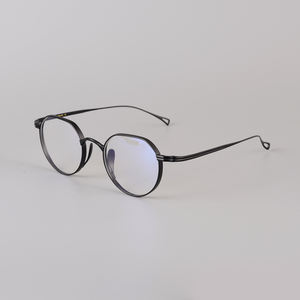 Khuyến nghị sản phẩm mới màu đen siêu nhẹ Vàng Titan tinh khiết kính khung phụ nữ Bronze Retro khung nhỏ Nam Kính mắt - Product Image 3