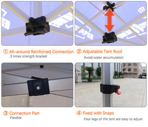 אוהל גזיבו מתקפל נייד מבד אוקספורד 600D עמיד בפני קרינת UV ומים, עם תעודת CE, לתערוכות. - Product Image 3