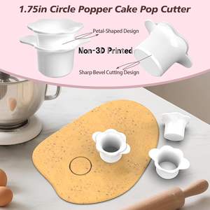 Ensemble de moules à biscuits réutilisables et écologiques <span class=keywords><strong>avec</strong></span> <span class=keywords><strong>poussoir</strong></span> et plateau |   Couleur personnalisée |   Plastique non imprimé en 3D |   Double cavité de 1,75 pouces | - Product Image 4