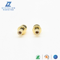 SMB Connector Male Bulkhead Panel Mount Full Brass Gold Plated Slotted Solder Cup RF Coaxial Connector 48H Salt Spray Test