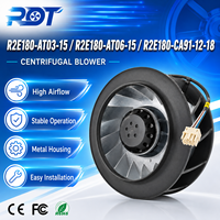 Nuevo Ventilador Centrífugo R2E180-CA91-12 de 230V y 180mm con Aspas Curvadas hacia Atrás para Reemplazo en Ventilación de Gabinetes Industriales HVAC