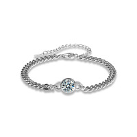 Bracelet bulle exclusif transfrontalier en tungstène et moissanite pour femme, design de niche luxe léger, chaîne cubaine plaquée rhodium