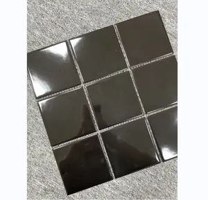 97x97 parlak siyah renk lüks duvar ve zemin seramik cam mozaik çini