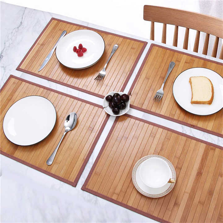 Natural Hand Woven Placemat Set for Table Oval European and American Popular Bamboo Rattan Seagrass Water Hyacinth Placemats